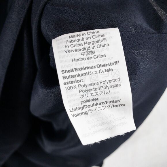 J. Crew Point Sur Dress Womens 8 Navy Blue V Neck Ruffle Short Sleeve - Picture 8 of 12